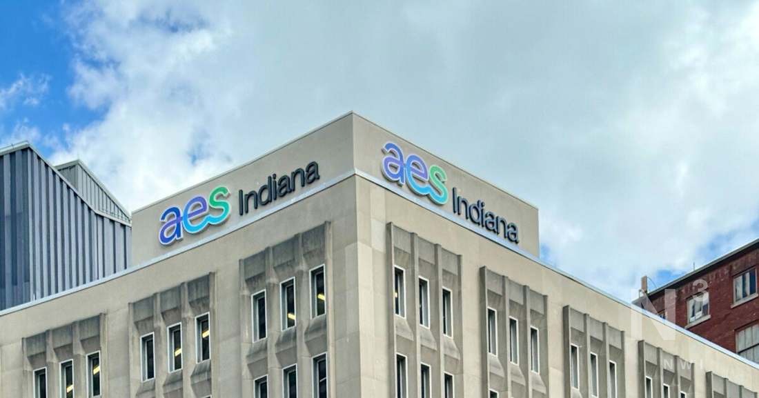 AES Indiana related utility imagery from WFYI coverage of the rate rehearing.
