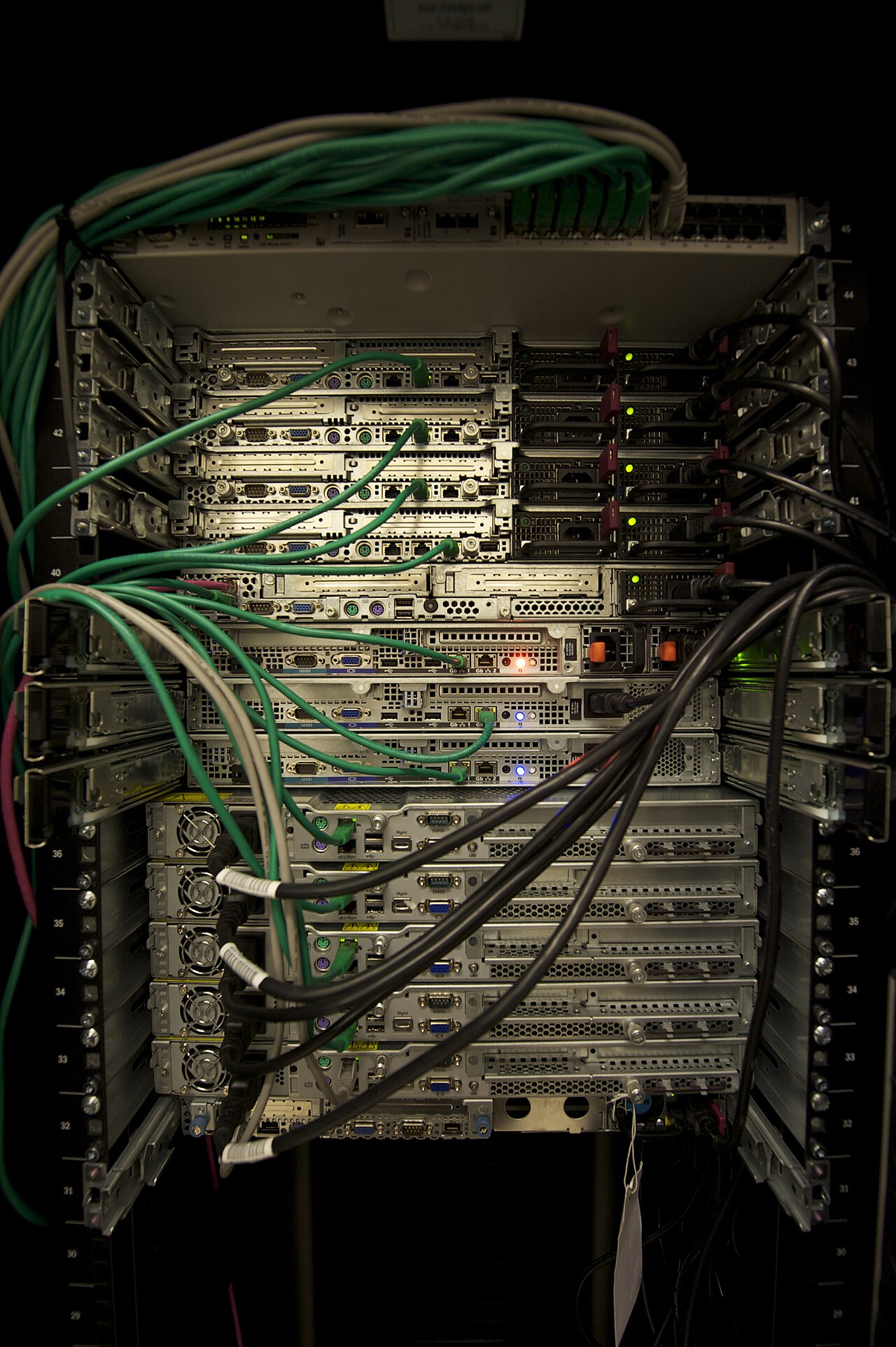 File photo: server racks in a data center in 2011.