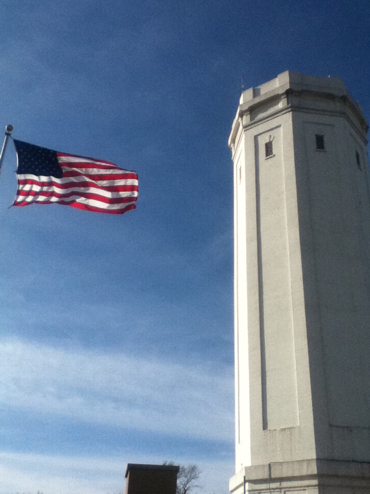 Indiana American Water's 1910 water tower north of Jefferson Park in downtown Gary.