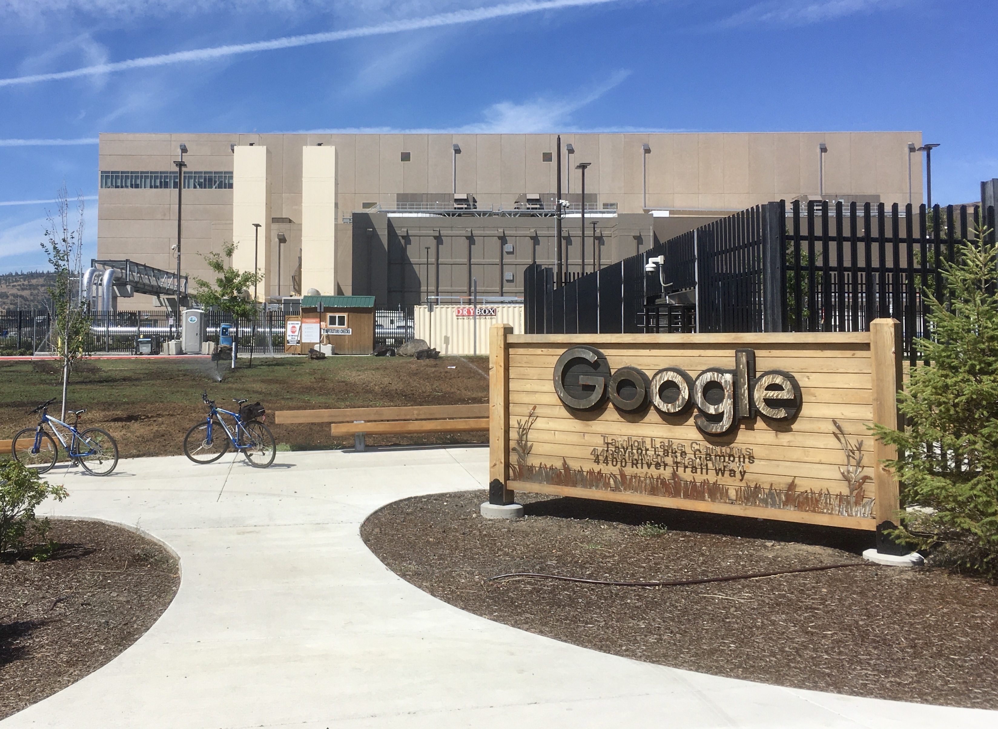Google's data center building in The Dalles, Oregon, photographed in 2020