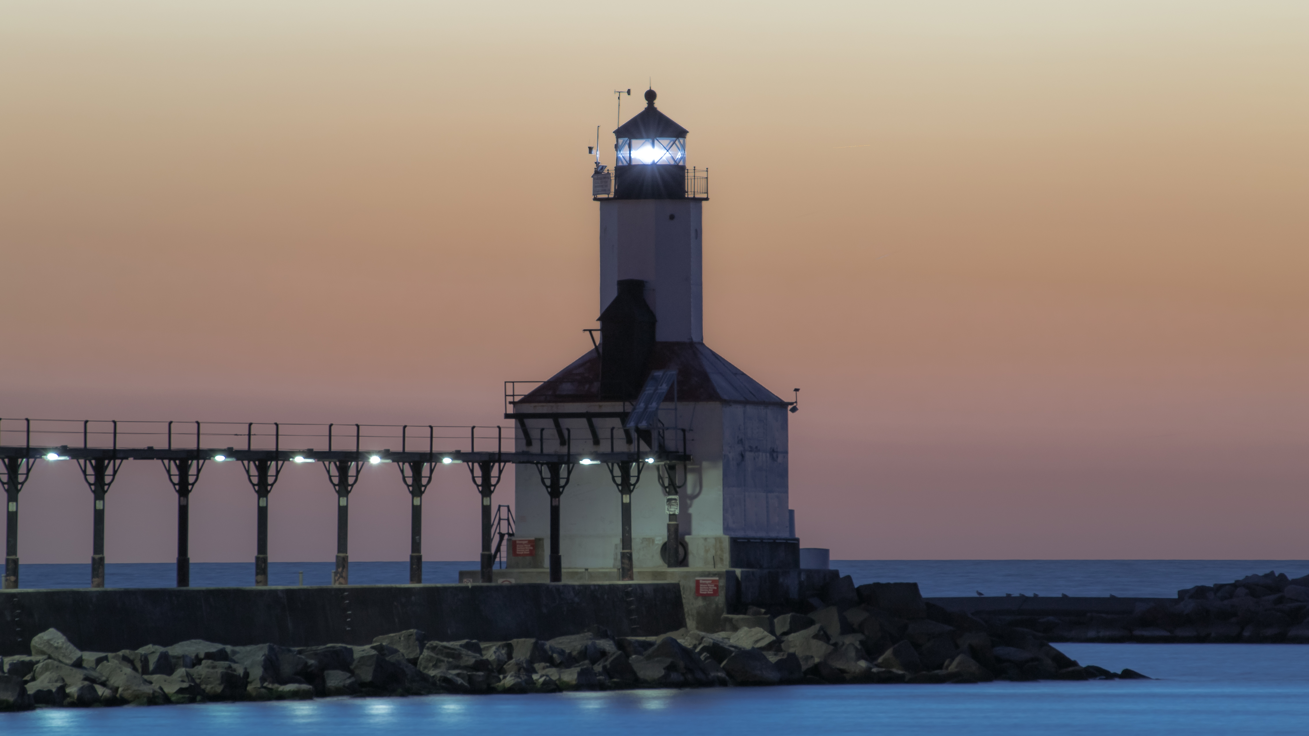 File photo: The Michigan City East Pierhead Lighthouse on Lake Michigan in 2012.