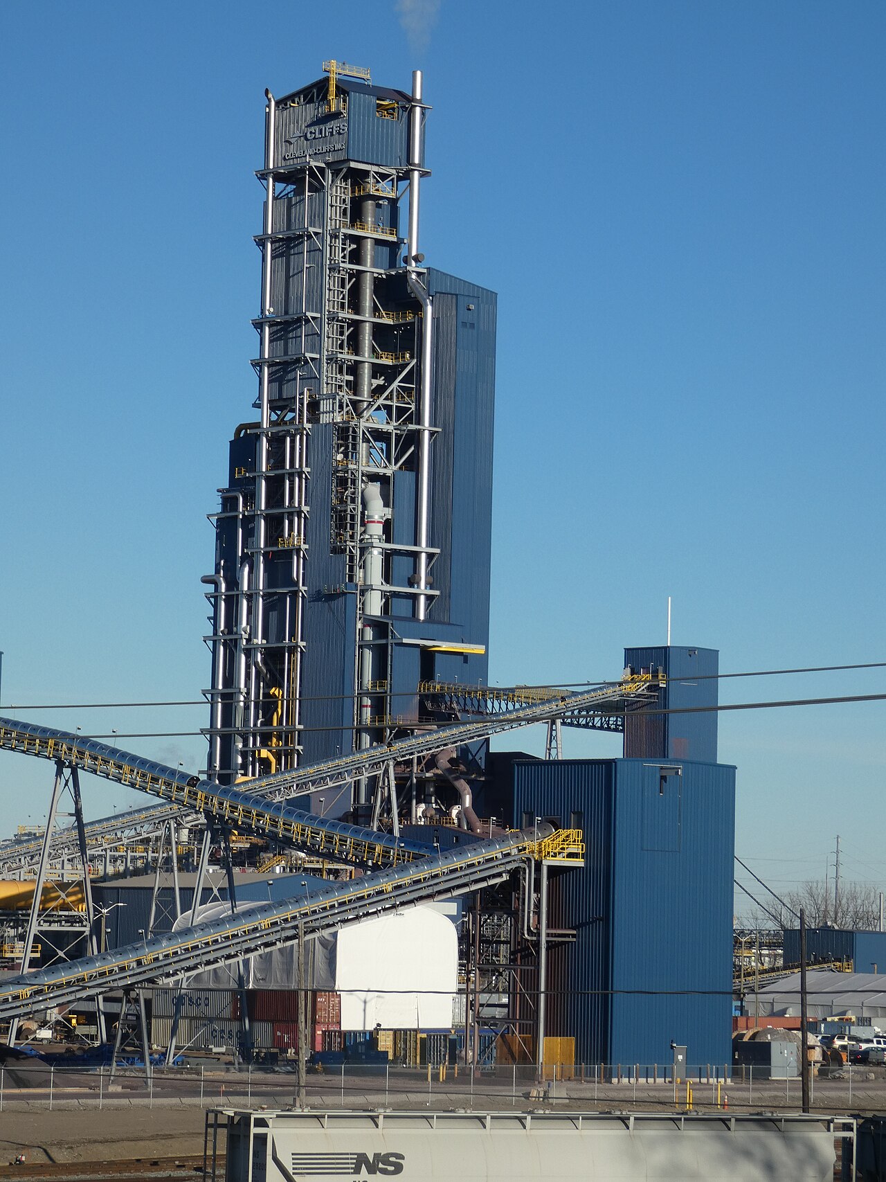 The Cleveland-Cliffs hot-briquetted iron plant in Toledo, Ohio, photographed in January 2021