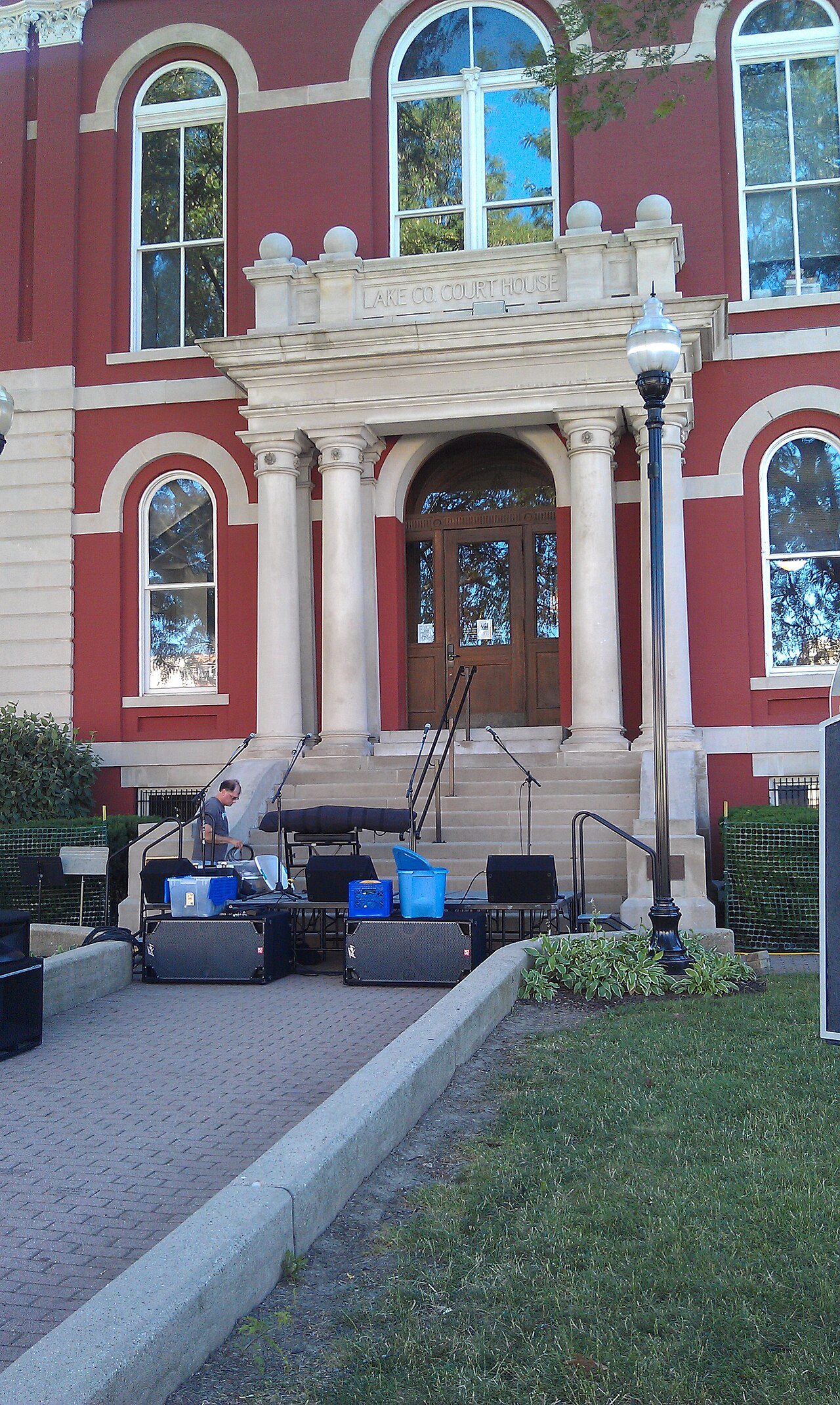 Entrance to the Old Lake County Courthouse on the Crown Point square.