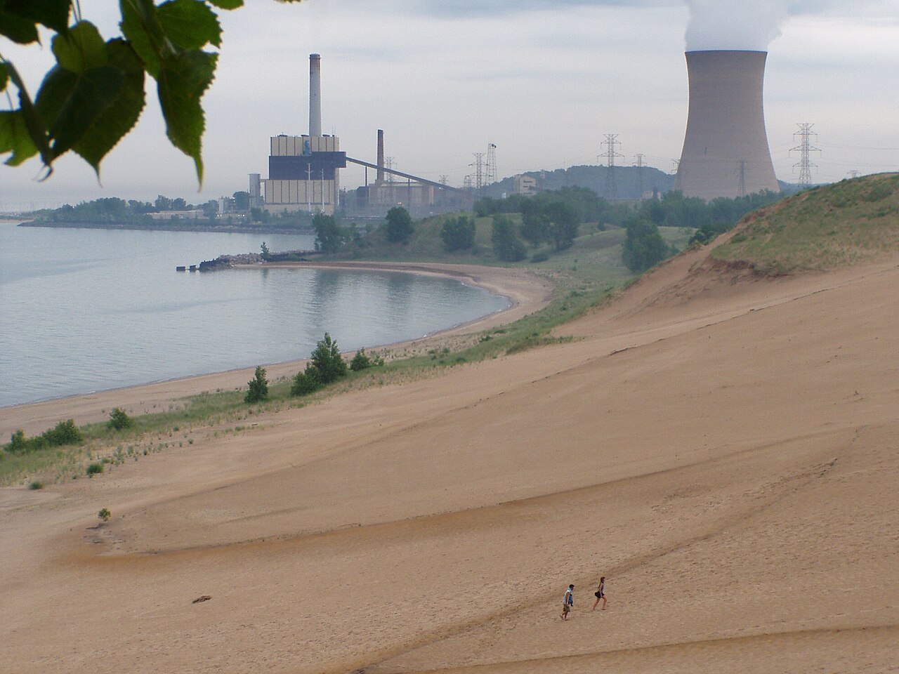NIPSCO Michigan City generating station and transmission lines.
