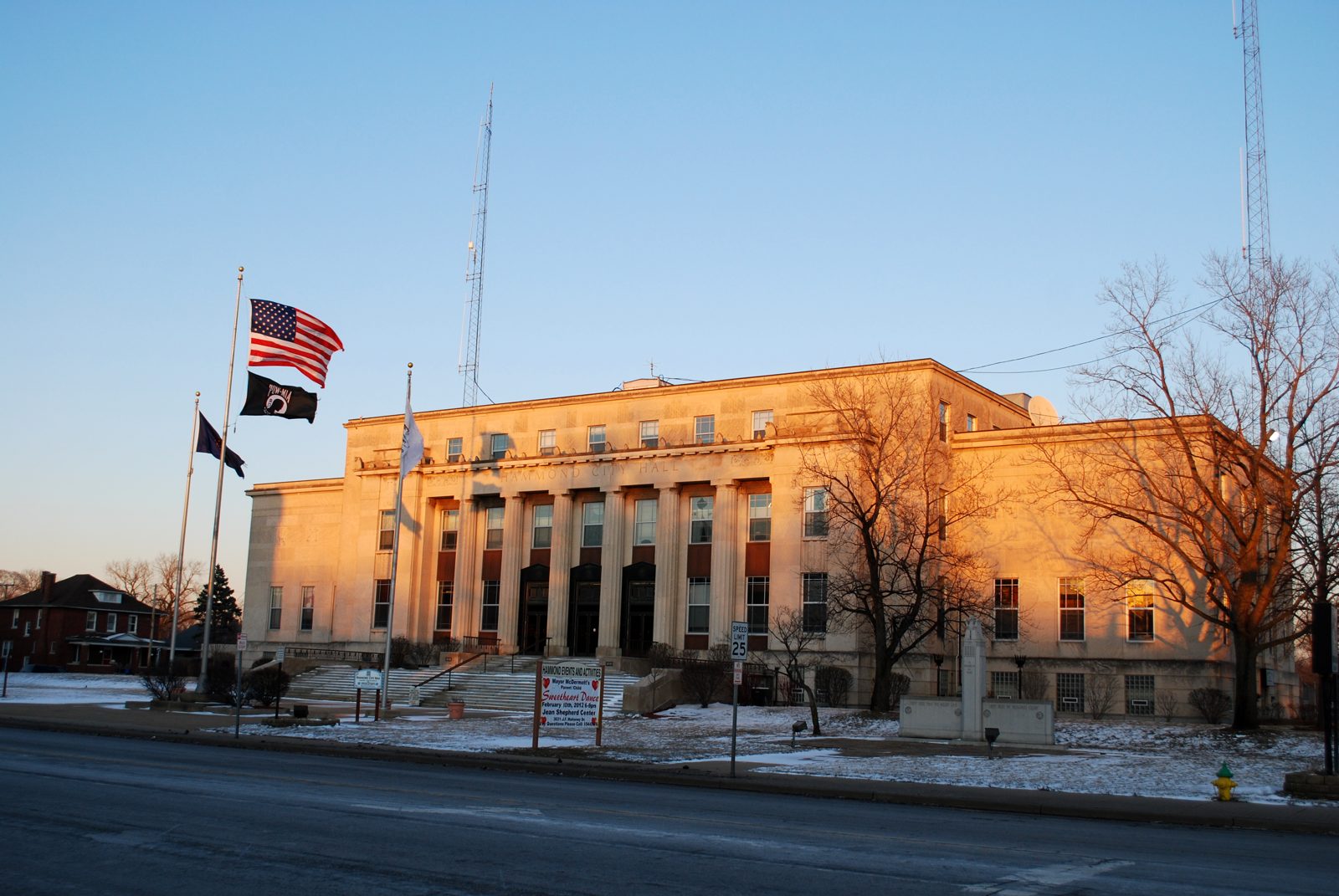 Exterior of Hammond City Hall in downtown Hammond.