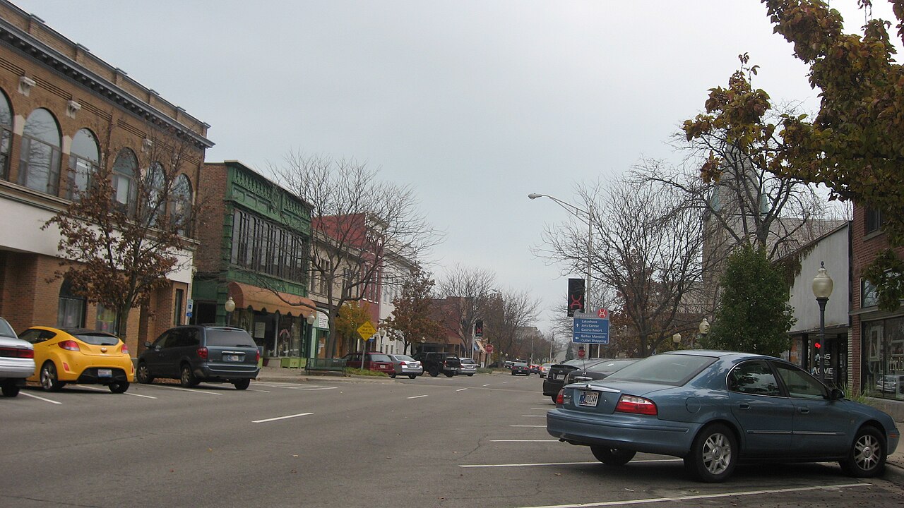 Franklin Street in downtown Michigan City