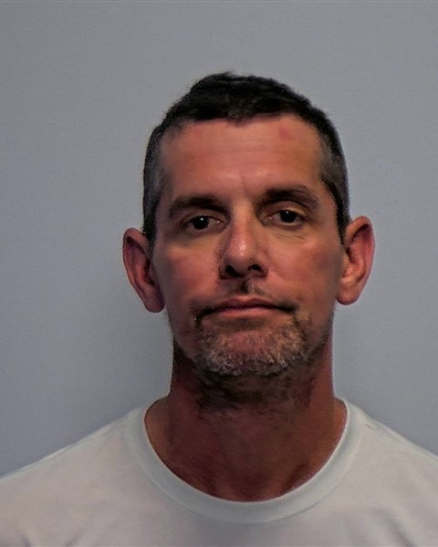 Booking photo of Jeffrey Wayne Hopkins, 46, booked Oct. 12, 2026, at the Porter County Jail